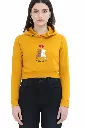 Female Crop Hoodies Mustard Yellow S