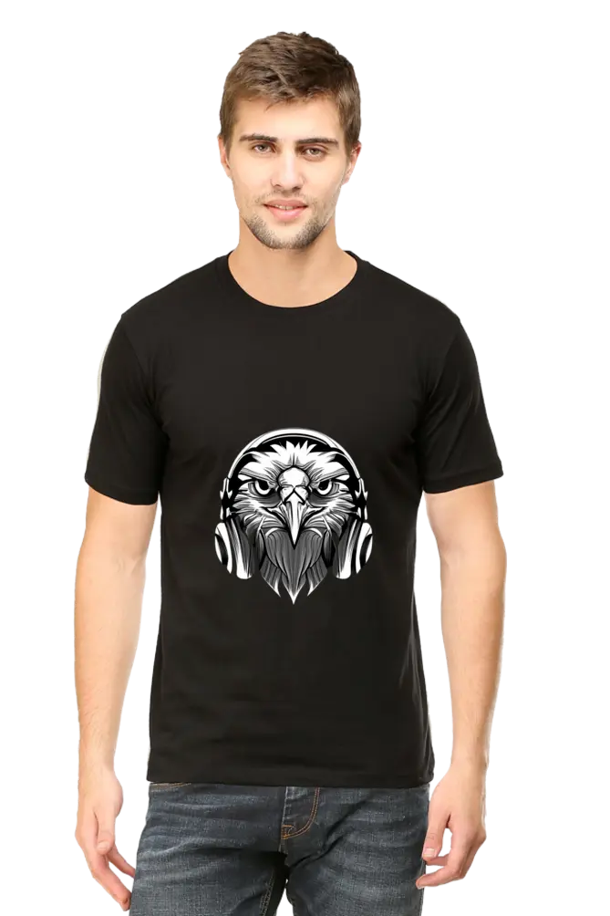 Half Sleeves T-shirt with Silent Eagle (Round neck)