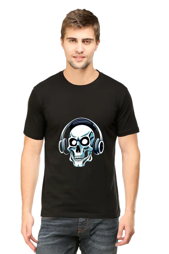 Half Sleeves T-shirt with Skull (Round neck)