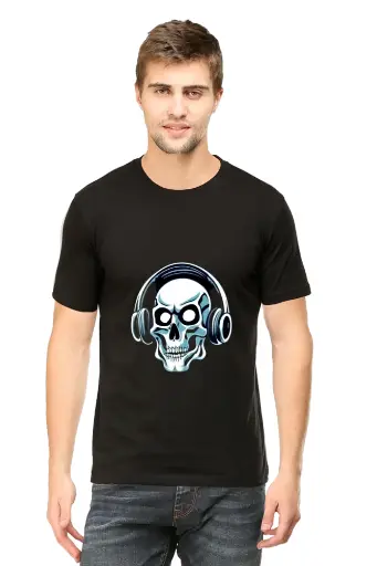 Half Sleeves T-shirt with Skull (Round neck)